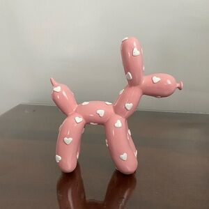 Resin Heart Balloon Dog Pink